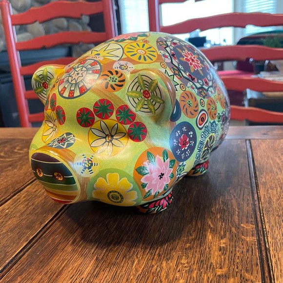Source Unknown Other - 🎁Piggy Bank Vintage Ceramic Talavera Style Mexican Hand Painted